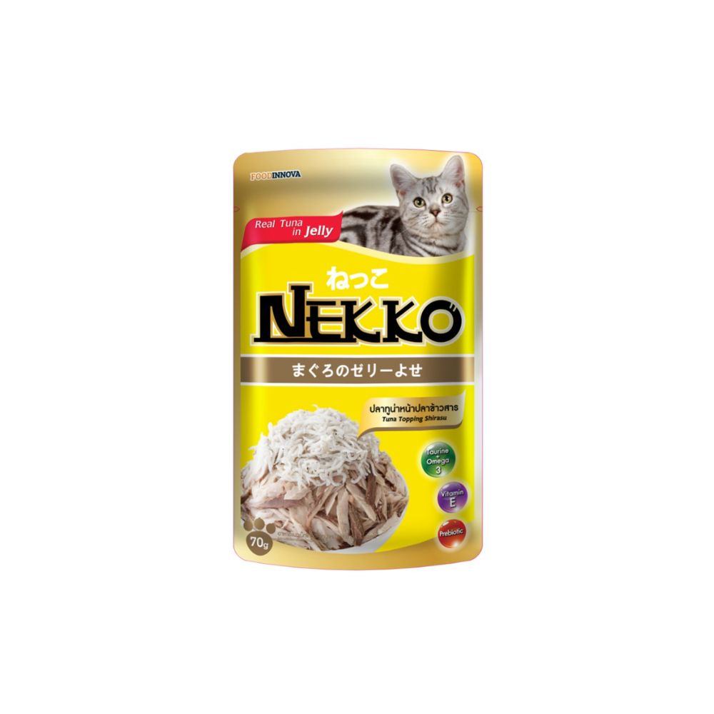 Nekko 70g Tuna Topping Shirasu In Jelly Wet Cat Pouch