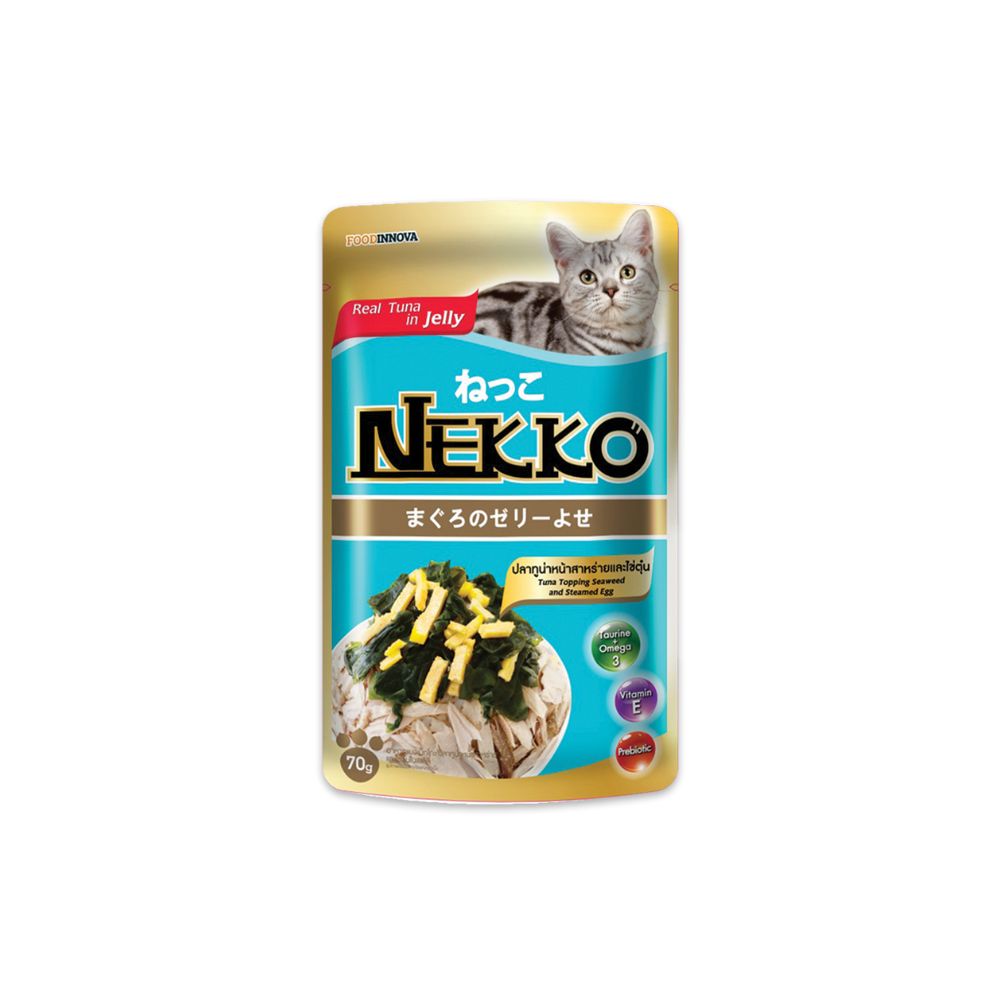 Nekko 70g Tuna Topping Seaweed And Steamed Egg Wet Cat Pouch