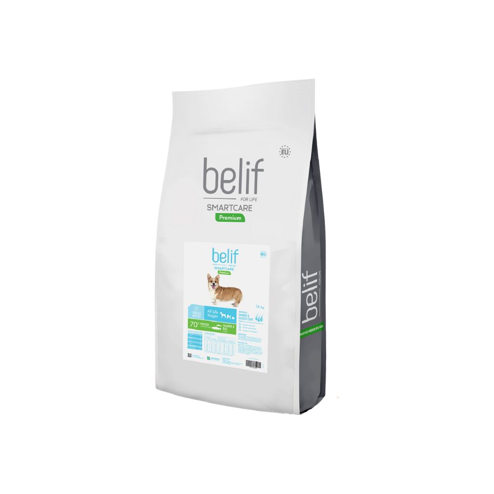 Belif Dog Smartcare Salmon & Rice 18kg Dry Dog Food