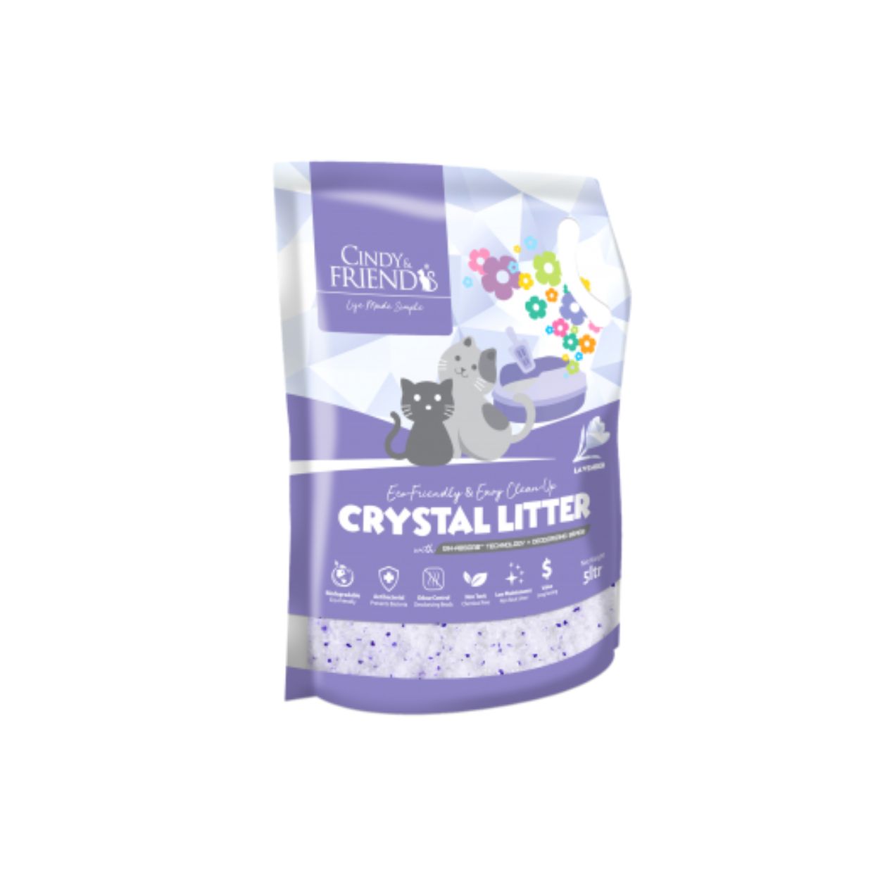 Cindy & Friends Crystal Litter Lavender 5l Cat Litter