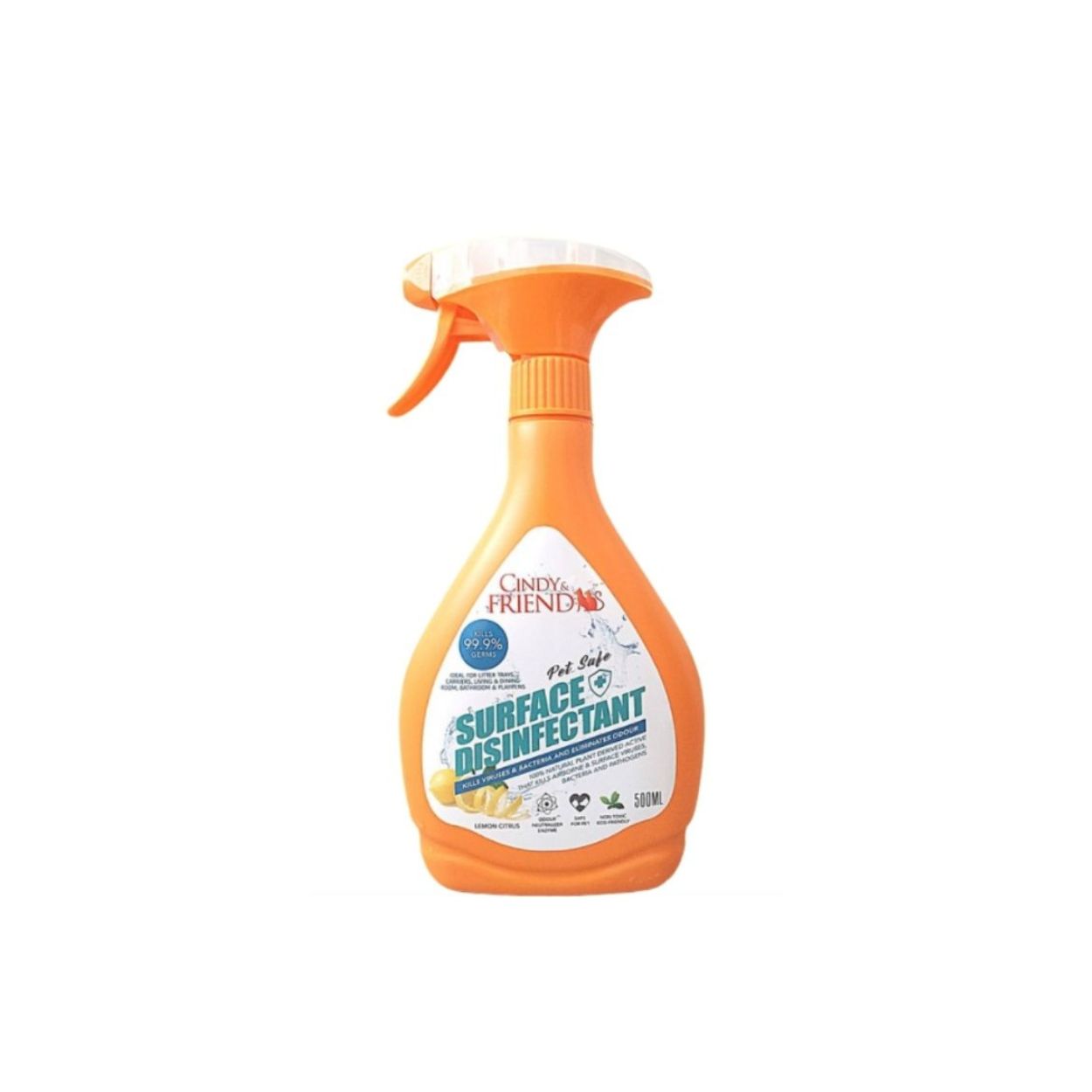 Cindy & Friends 500ml Surface Disinfectant Spray Lemon Citrus