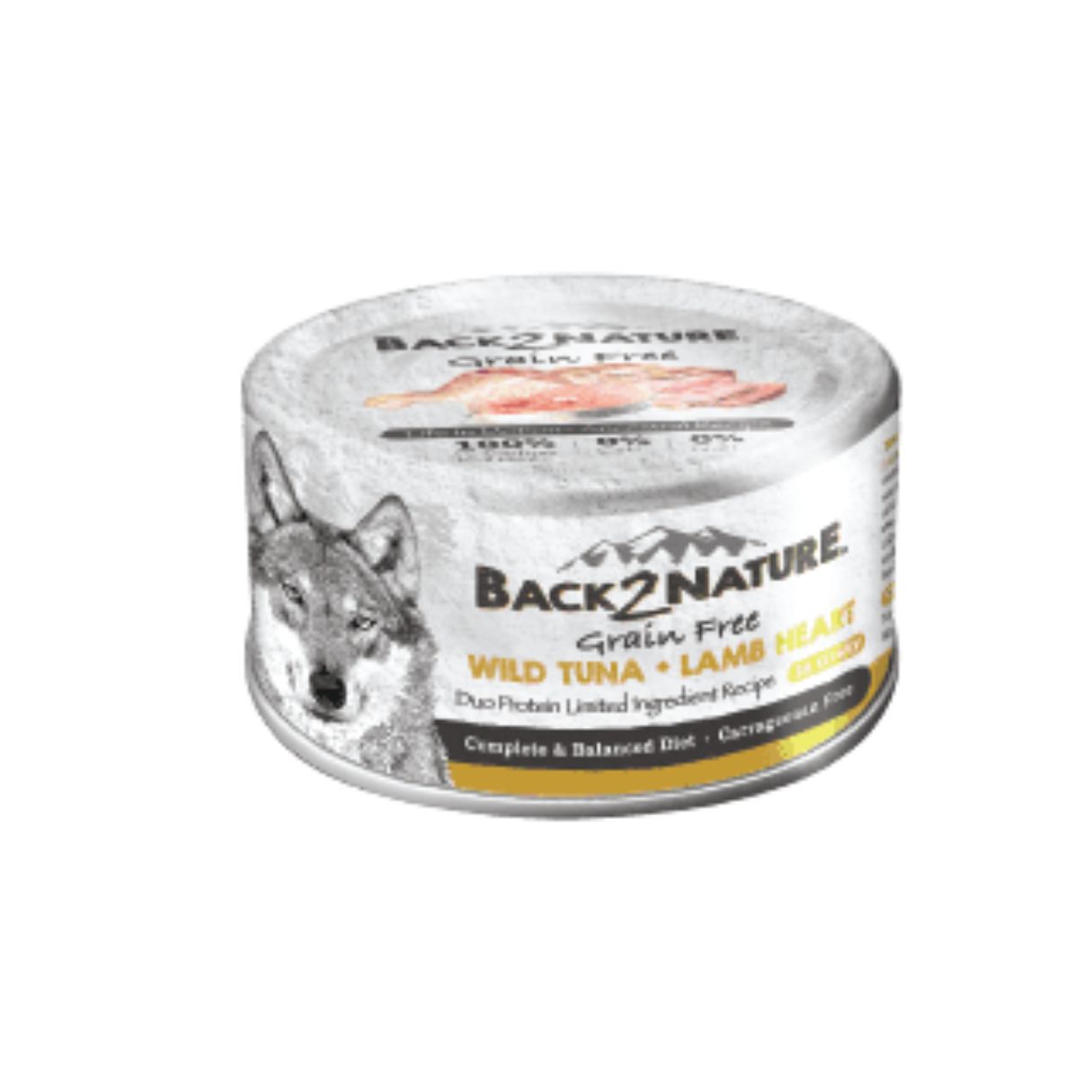 Back2nature Dog Grain Free 95g Wild Tuna + Lamb Heart Wet Canned Dog Food