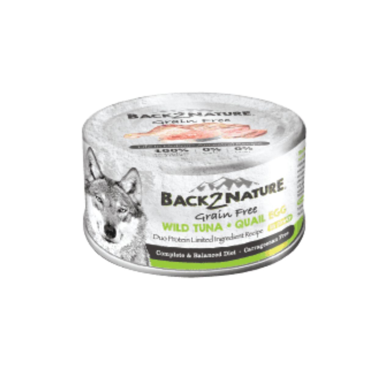 Back2nature Dog Grain Free 95g Wild Tuna + Quil Egg Wet Canned Dog Food