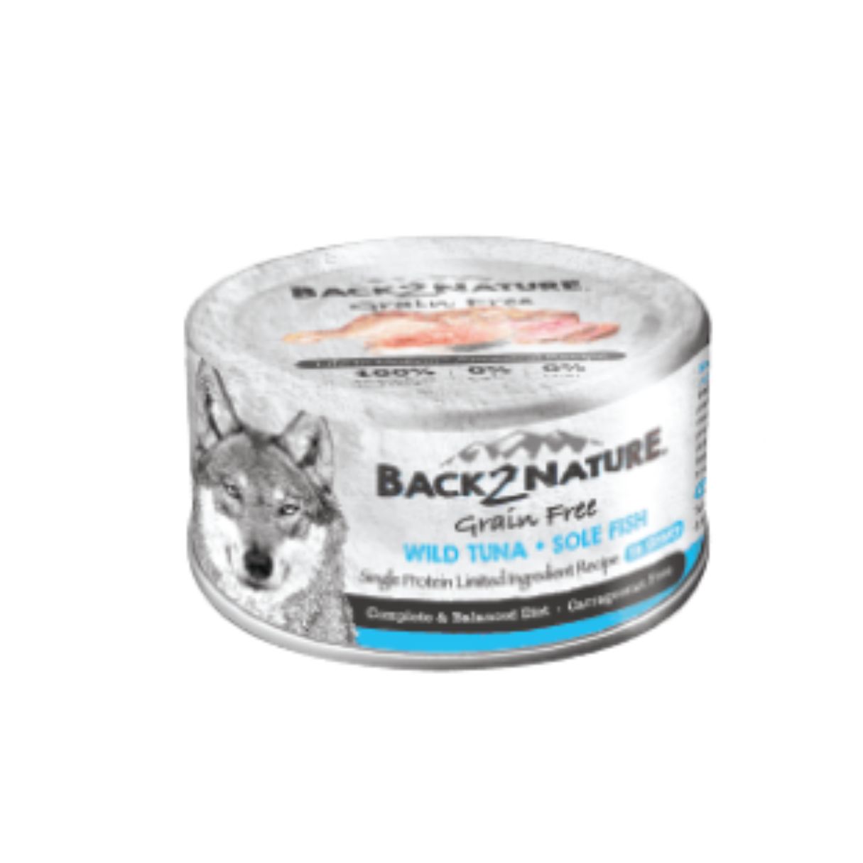 Back2nature Dog Grain Free 95g Wild Tuna + Sole Fish Wet Canned Dog Food