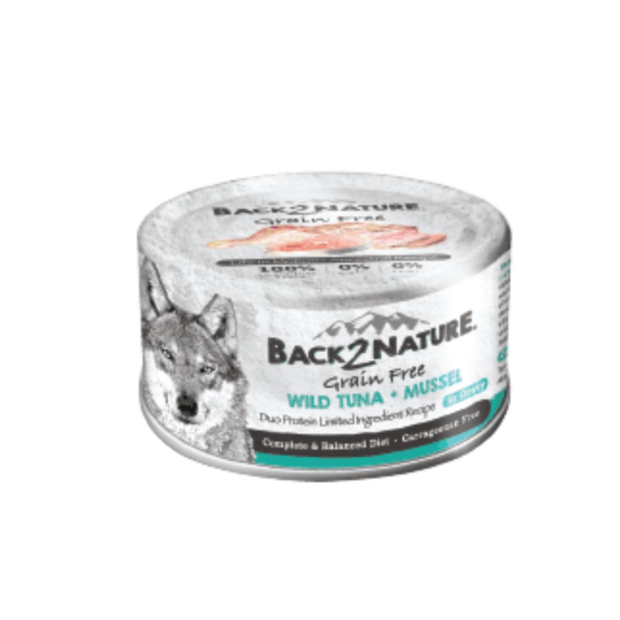 Back2nature Dog Grain Free 95g Wild Tuna + Mussel Wet Canned Dog Food