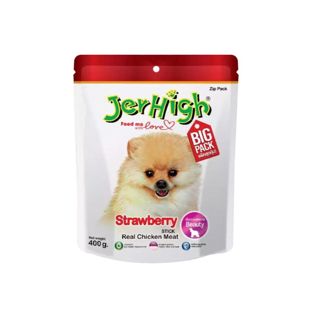 Jerhigh 400g Chicken Strawberry Stick Dog Treat