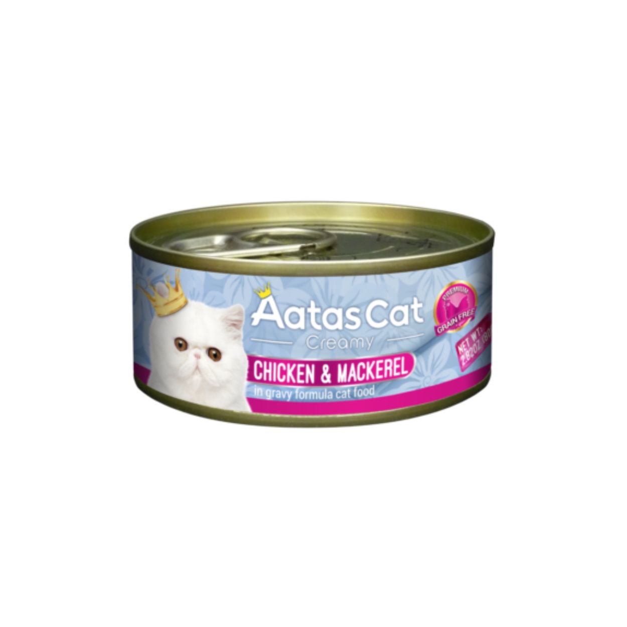 Aatas Cat 80g Creamy Chicken & Mackerel In Gravy Wet Cat Canned Food