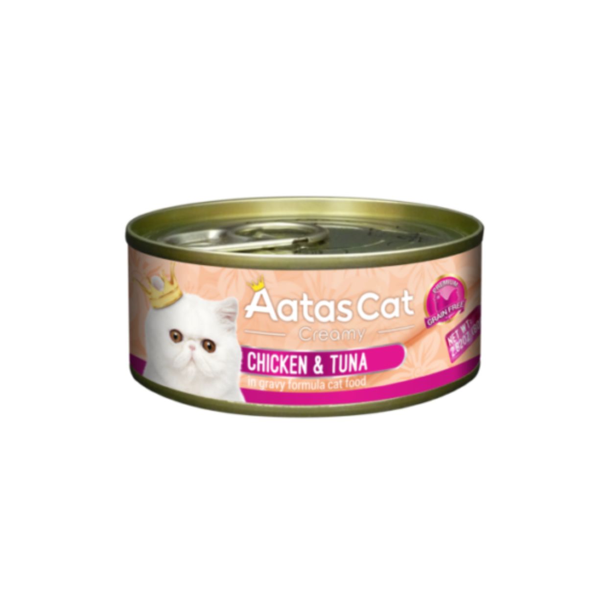 Aatas Cat 80g Creamy Chicken & Tuna In Gravy Wet Cat Canned Food