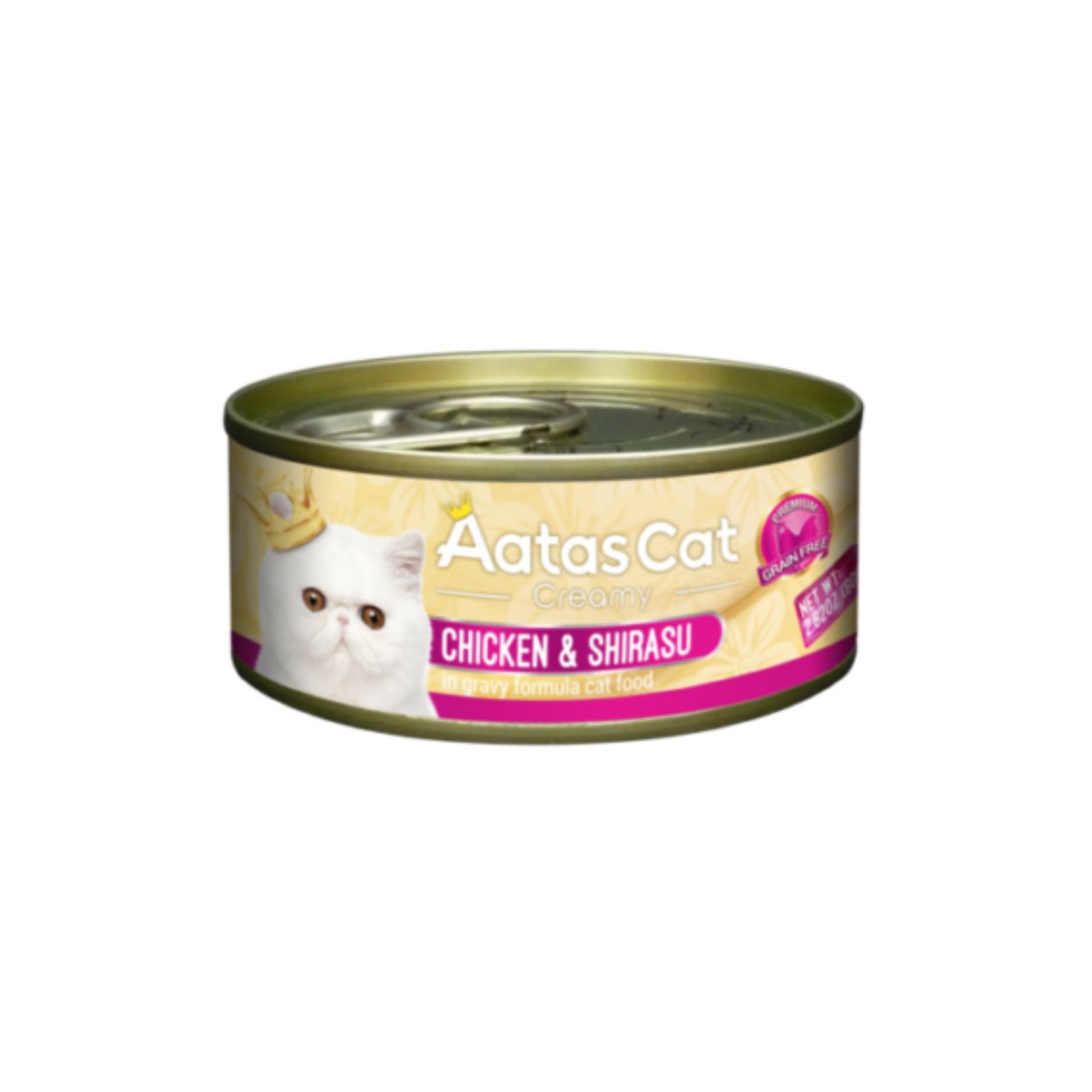 Aatas Cat 80g Creamy Chicken & Shirasu In Gravy Wet Cat Canned Food