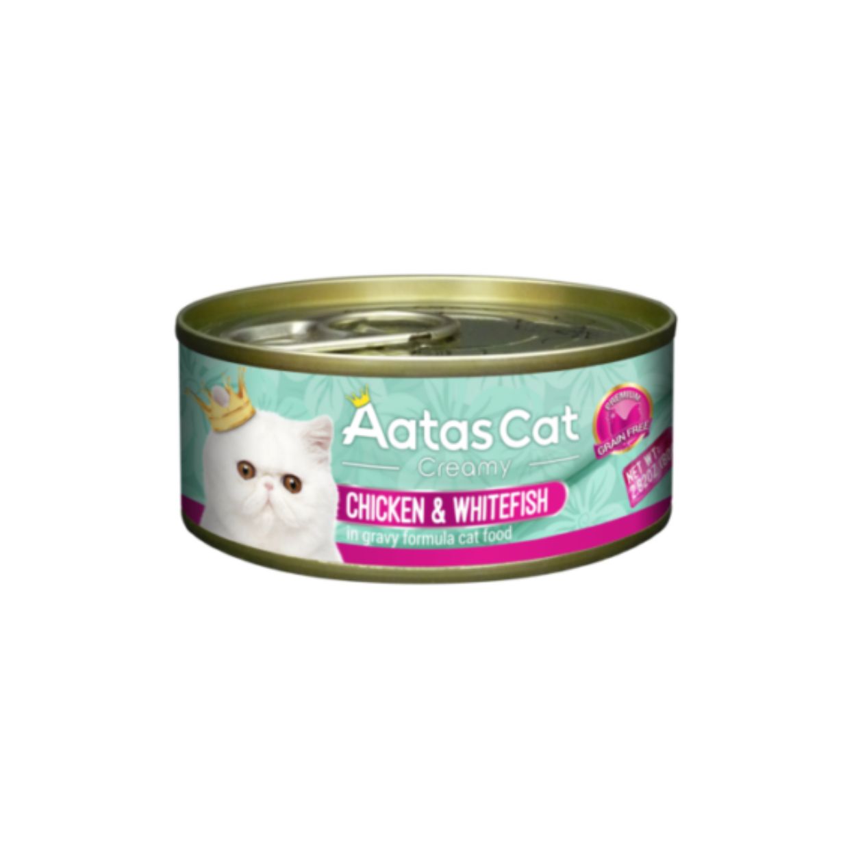 Aatas Cat 80g Creamy Chicken & Whitefish In Gravy Wet Cat Canned Food