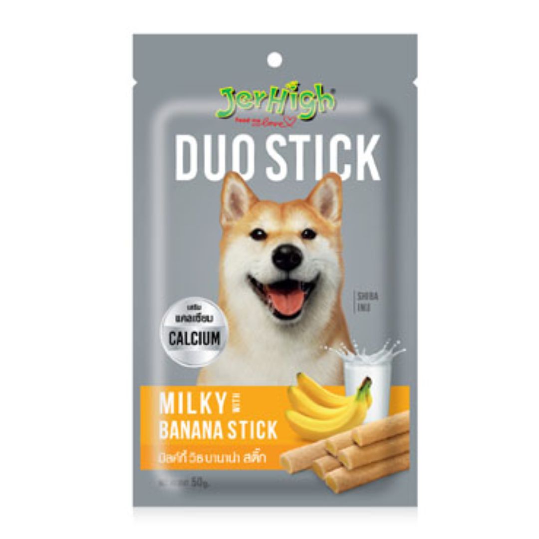 Jerhigh 50g Duo Milky Banana Stick Dog Treat