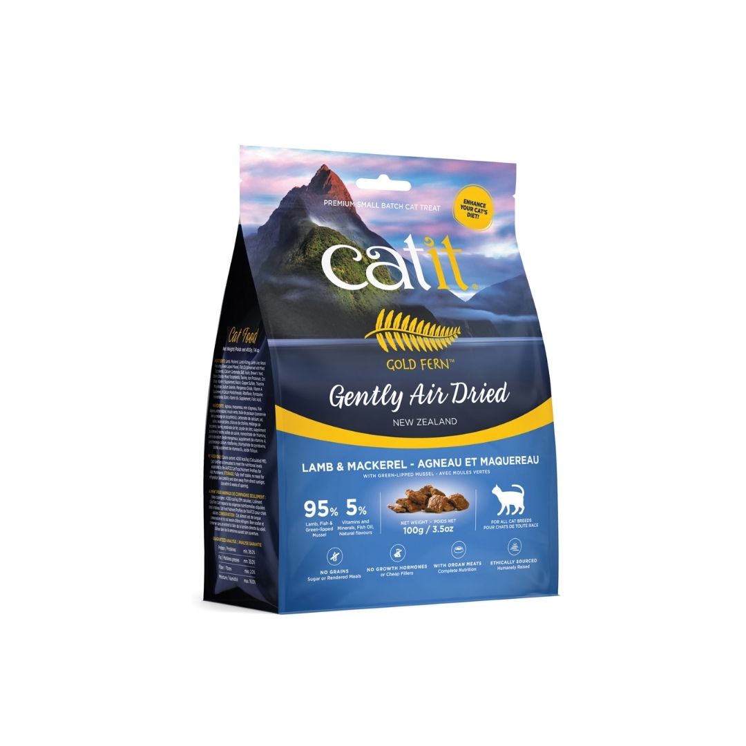 Catit Gold Fern 100g Air Dried Lamb & Mackerel Cat Food