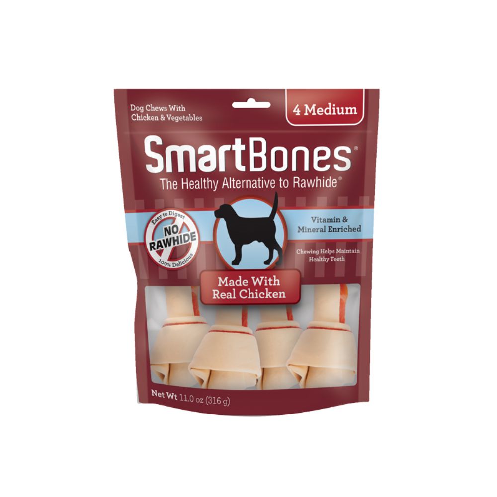 Smartbones Chicken Classic Bone Chews Medium 4 Sticks Dog Treat