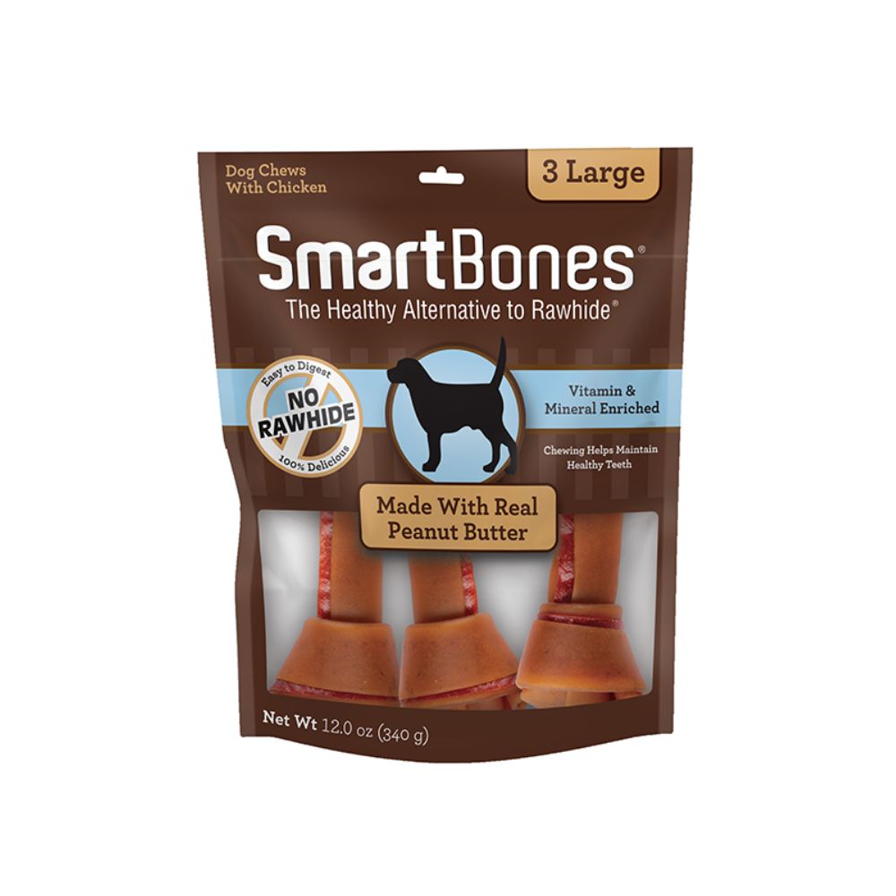 Smartbones Peanut Butter Classic Bone Chews Large 3 Sticks Dog Treat