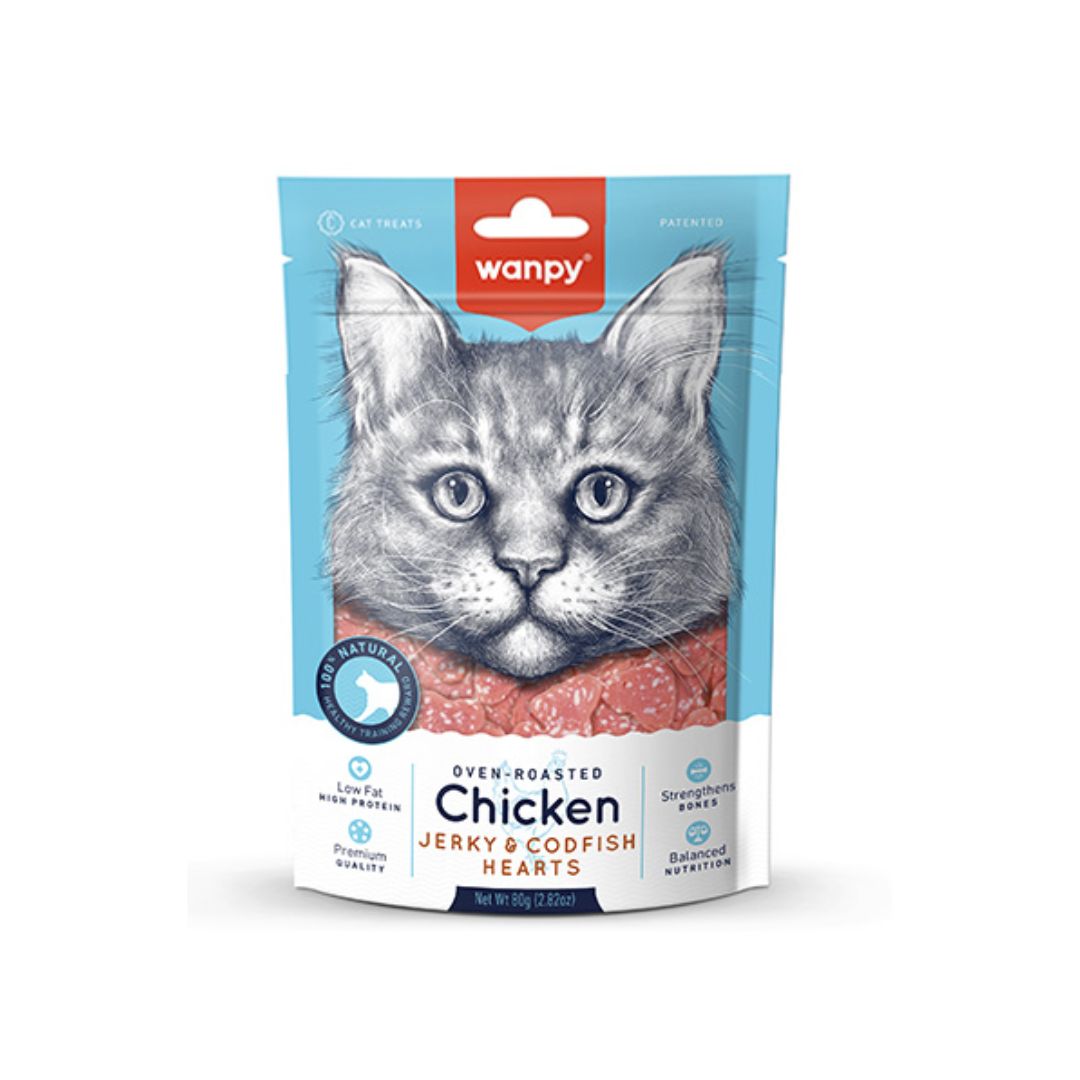 Wanpy Cat Chicken Jerky & Cod Fish Sushi 80g Cat Snack