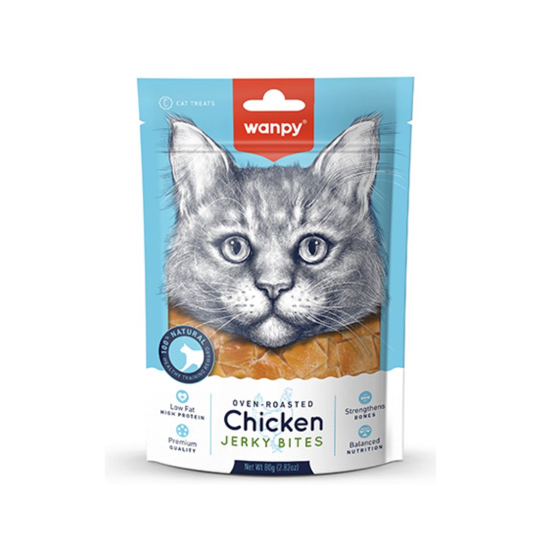 Wanpy Cat Chicken Jerky Bites 80g Cat Snack