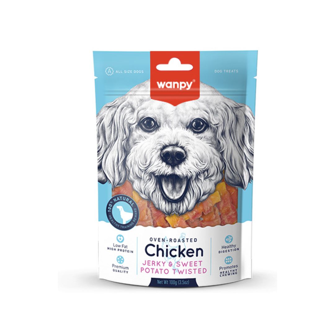 Wanpy Chicken & Sweet Potato Twist 100g Dog Snack