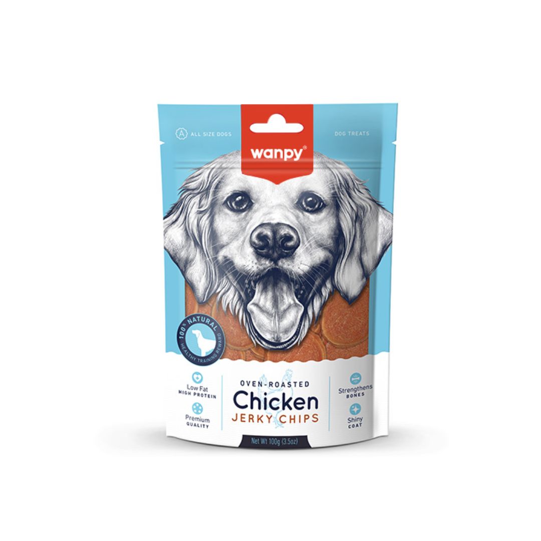 Wanpy Chicken Jerky Chips 100g Dog Snack