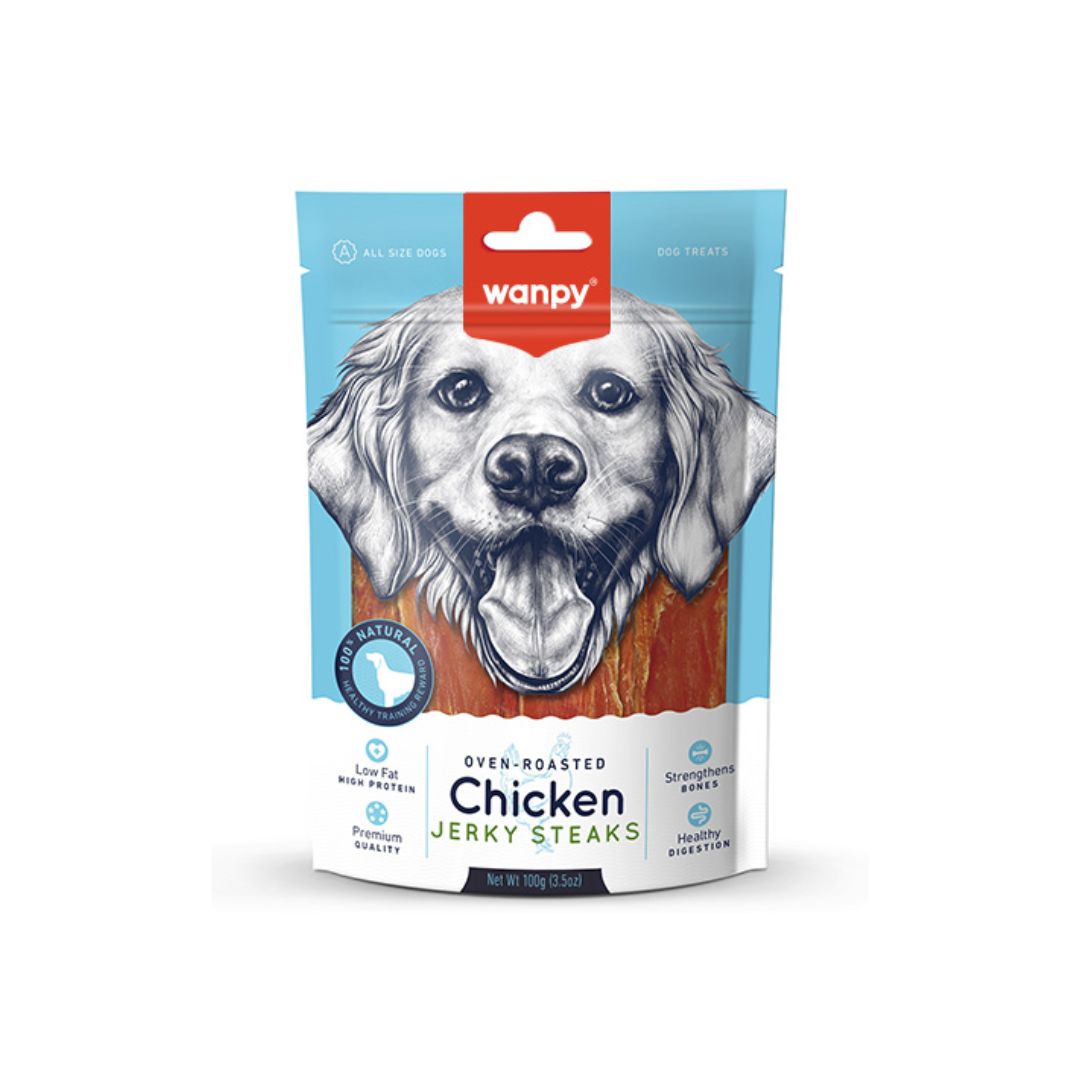 Wanpy Chicken Jerky Steak 100g Dog Snack