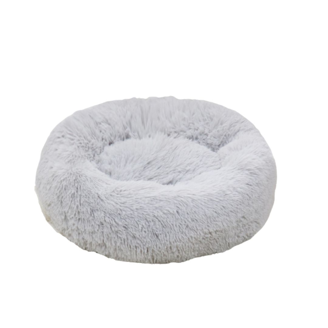 Ptc Round Plush Pet Bed Light Grey M 60cm