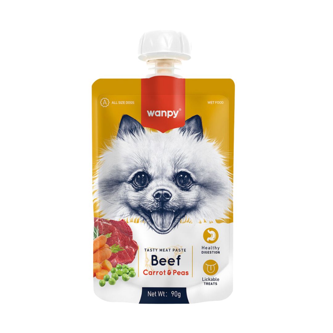 Wanpy Dog 90g Beef + Carrot & Pea Tasty Meat Paste