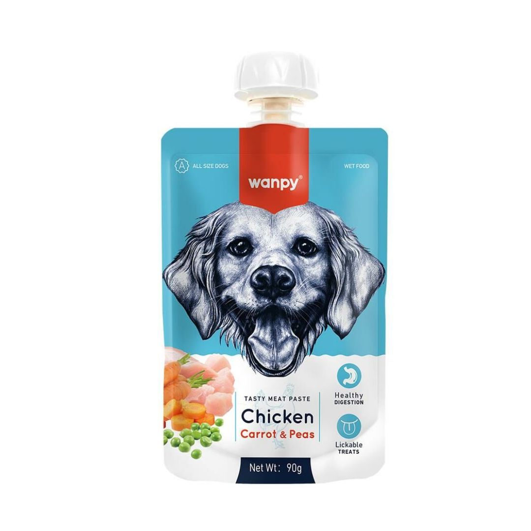 Wanpy Dog 90g Chicken + Carrot & Pea Tasty Meat Paste