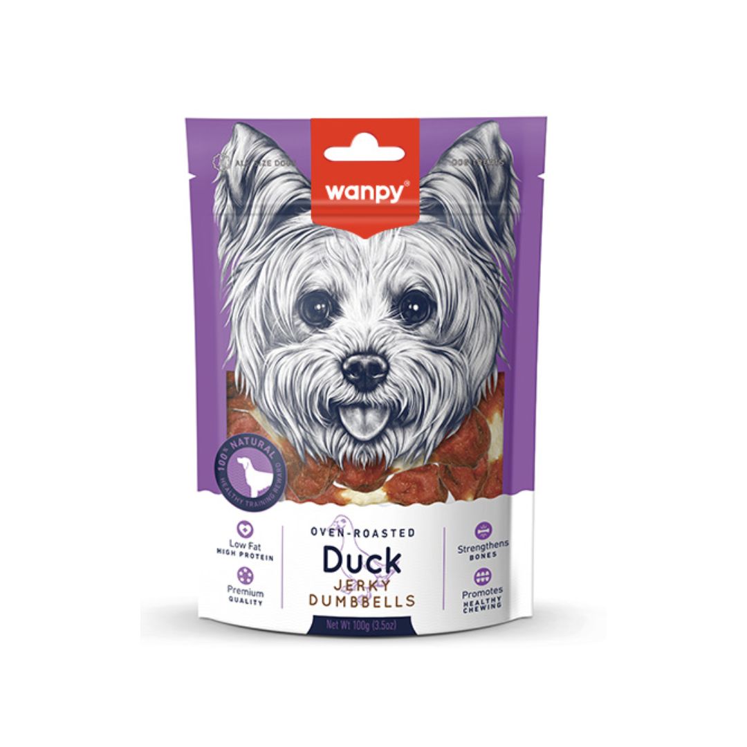 Wanpy Duck Jerky Dumbell 100g Dog Snack