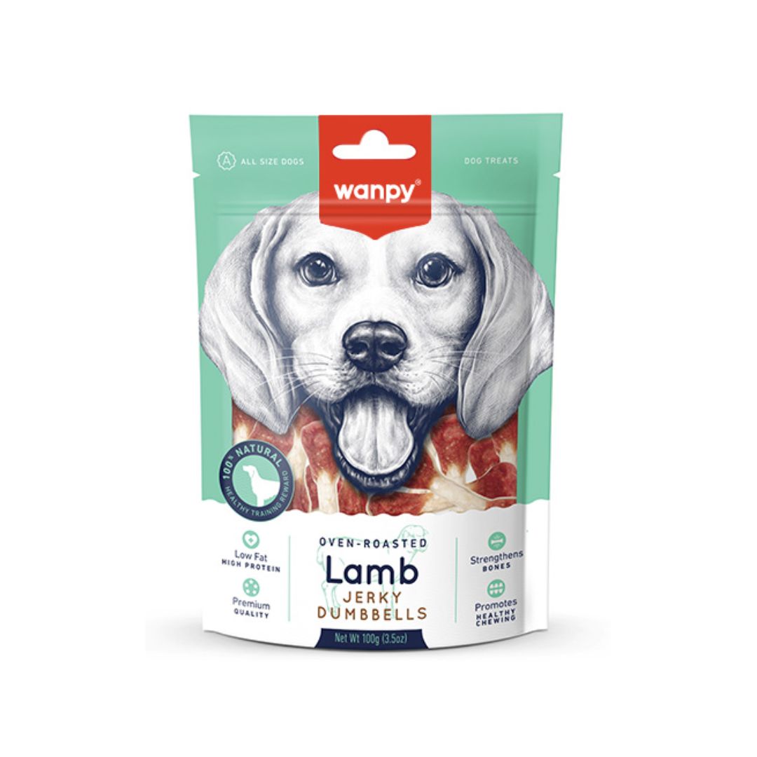 Wanpy Lamb Jerky Dumbell 100g Dog Snack