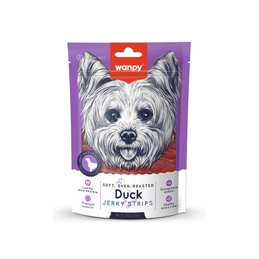 Wanpy Soft Duck Jerky Strips 100g Dog Snack