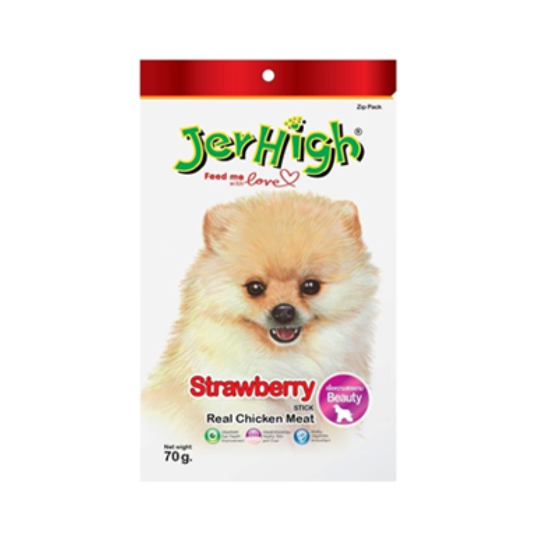 Jerhigh 70g Chicken Strawberry Dog Treat