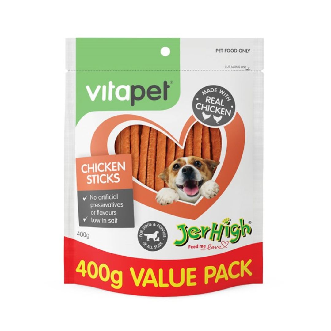 Vitapet Jerhigh 400g Chicken Sticks Dog Treat