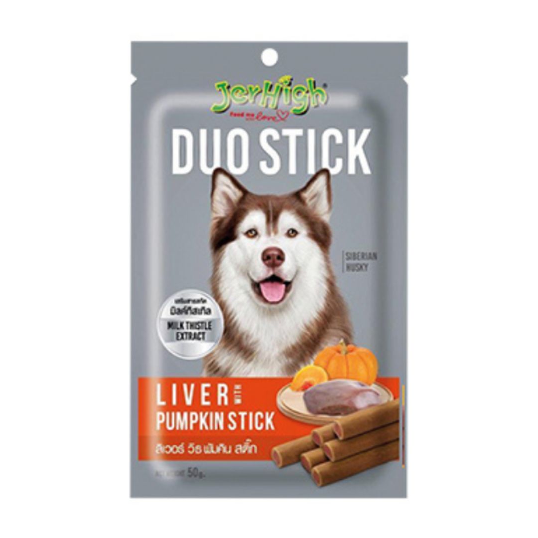 Jerhigh 50g Duo Liver & Pumpkin Stick Dog Treat