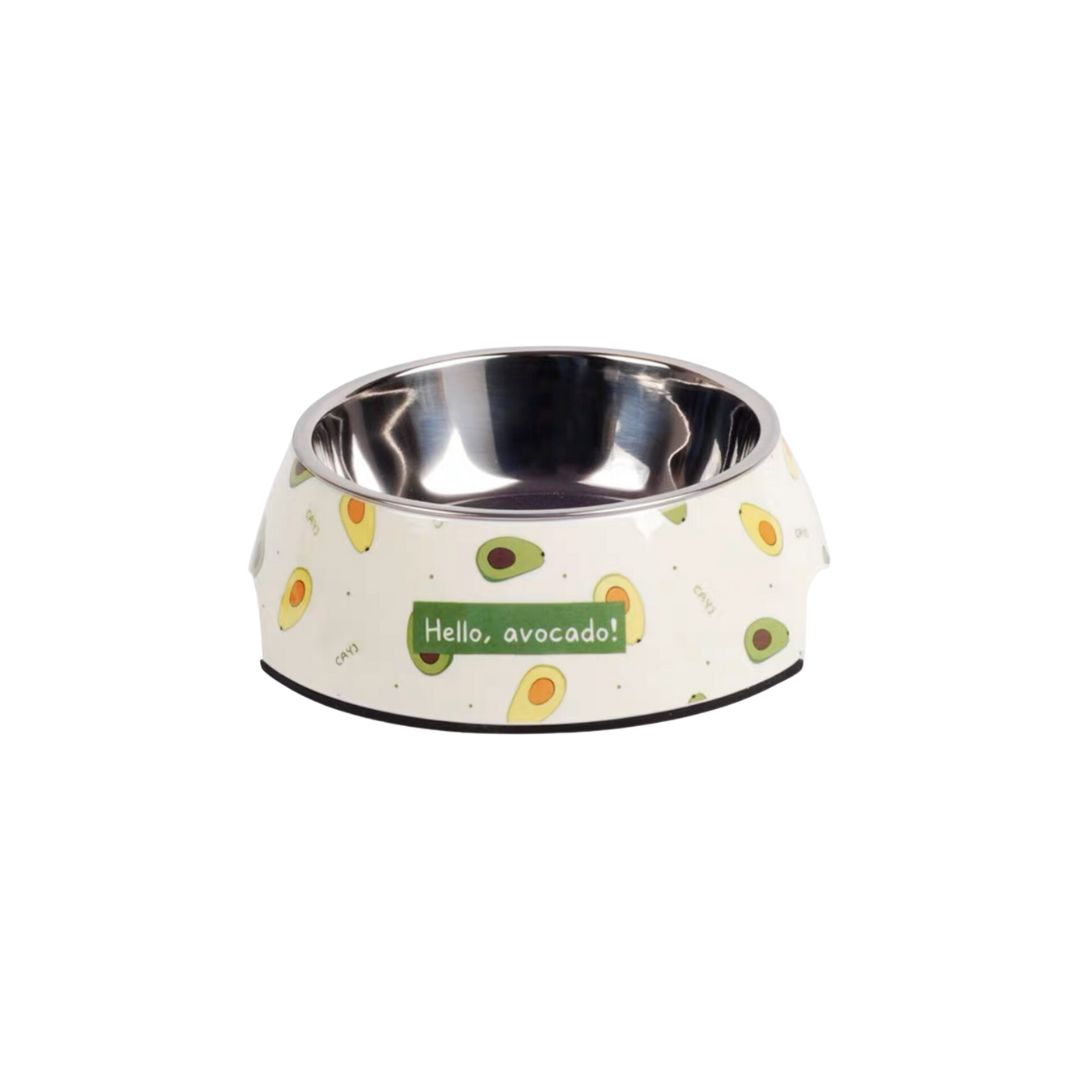 Ptc 2in1 Feeding Dish With Stainless Steel Insert M Avocado