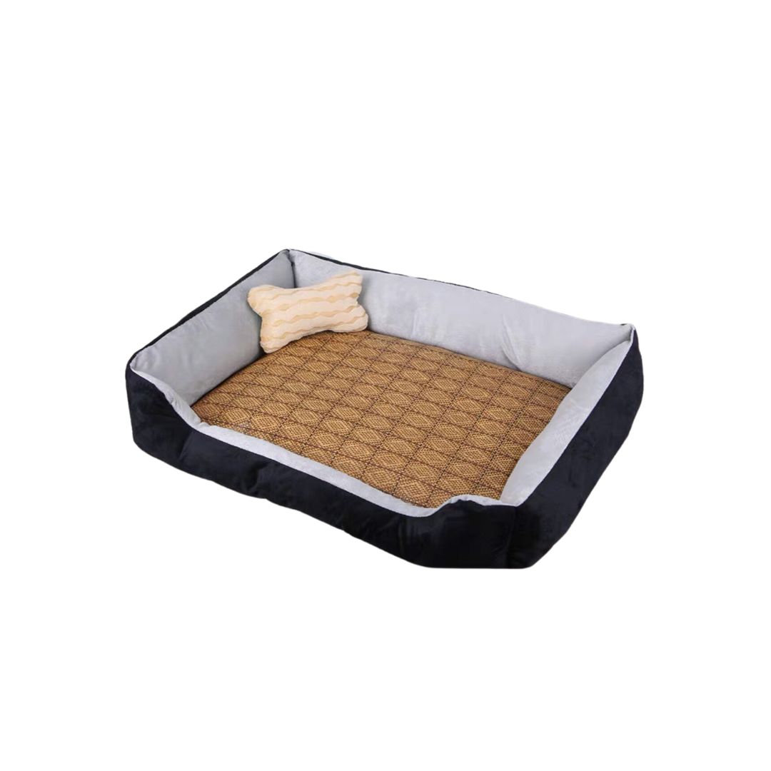 Ptc Pet Cushion Bed With Bone Design With Cooling Pad M Dark Grey