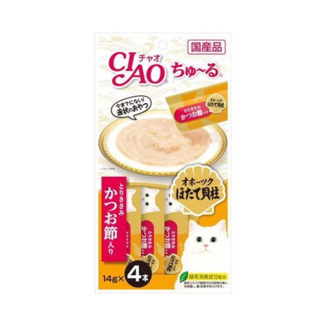 Ciao Churu 14gx4 Chicken Fillet With Scallop & Slice Bonito Cat Snack