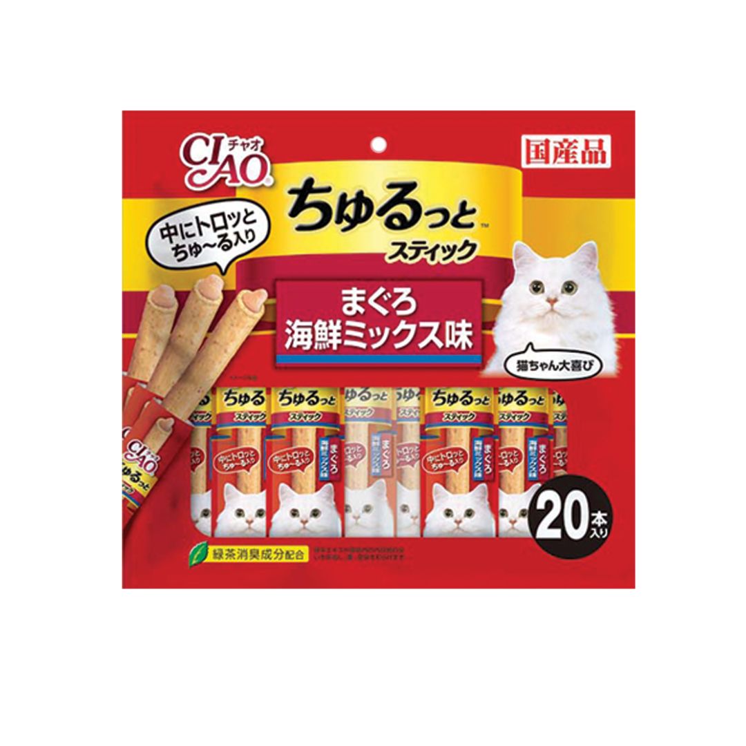 Ciao Churutto 7gx20 Sticks Maguro With Scallop Cat Snack