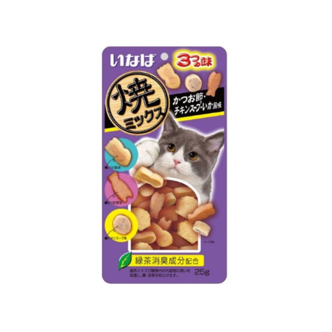 Ciao Inaba Soft Bits - Tuna Chicken Fillet With Bonito Seafood & Crab 25g Cat Treat