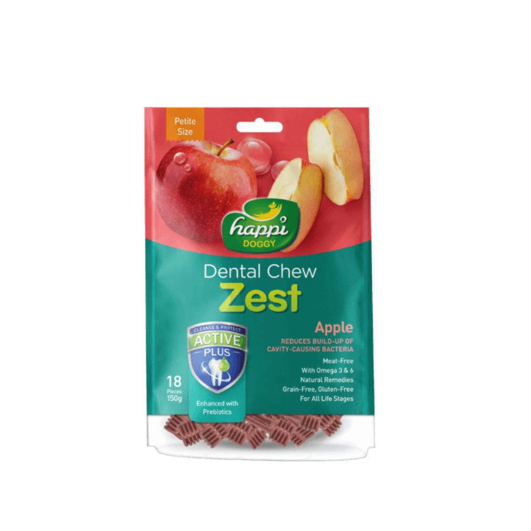 Happi Doggy Dental Chew Zest Petite 18pcs Apple 2.5'' 150g