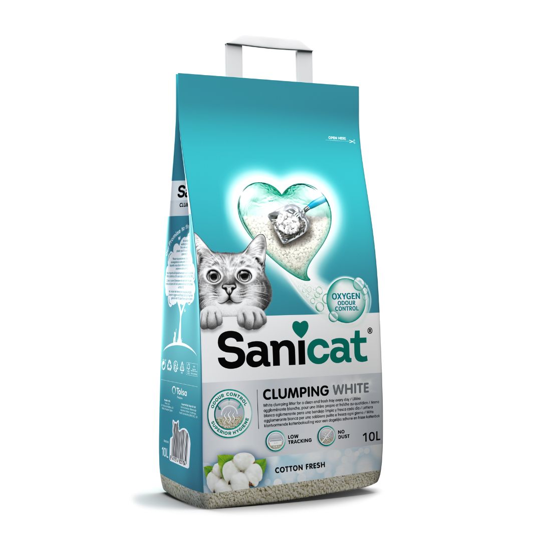 Sanicat Clumping White Cotten Fresh 10l Bentonite Cat Litter