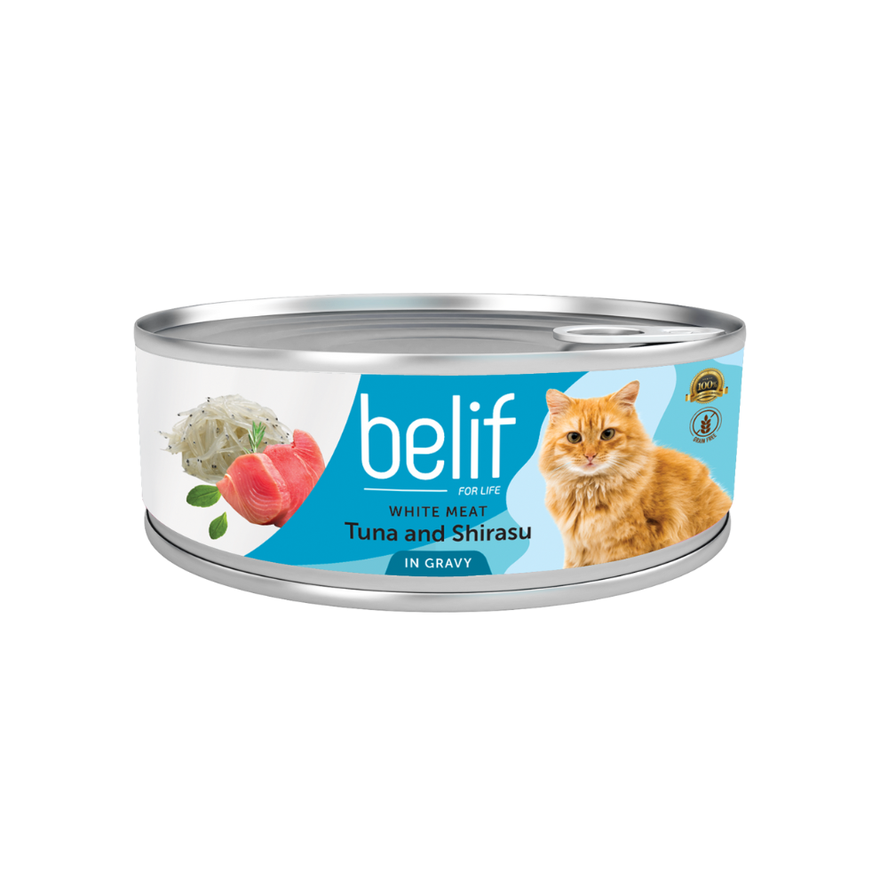 Belif White Meat Tuna & Shirasu In Gravy 80g Wet Cat Food