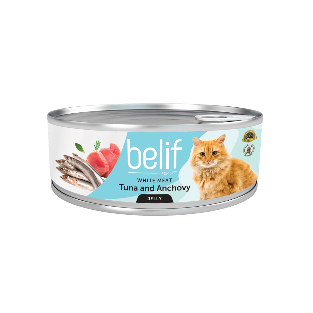 Belif White Meat Tuna & Anchovy In Jelly 80g Wet Cat Food