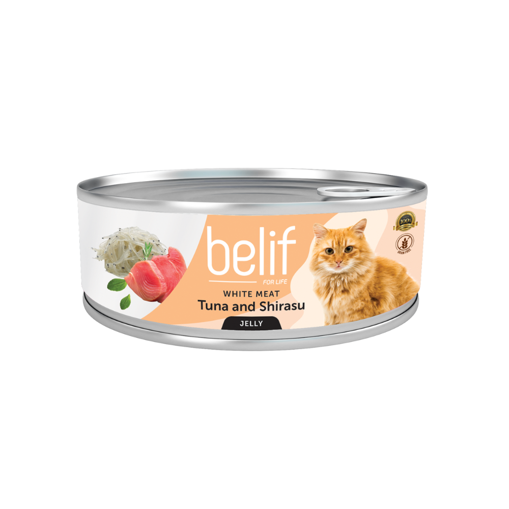 Belif White Meat Tuna & Shirasu In Jelly 80g Wet Cat Food