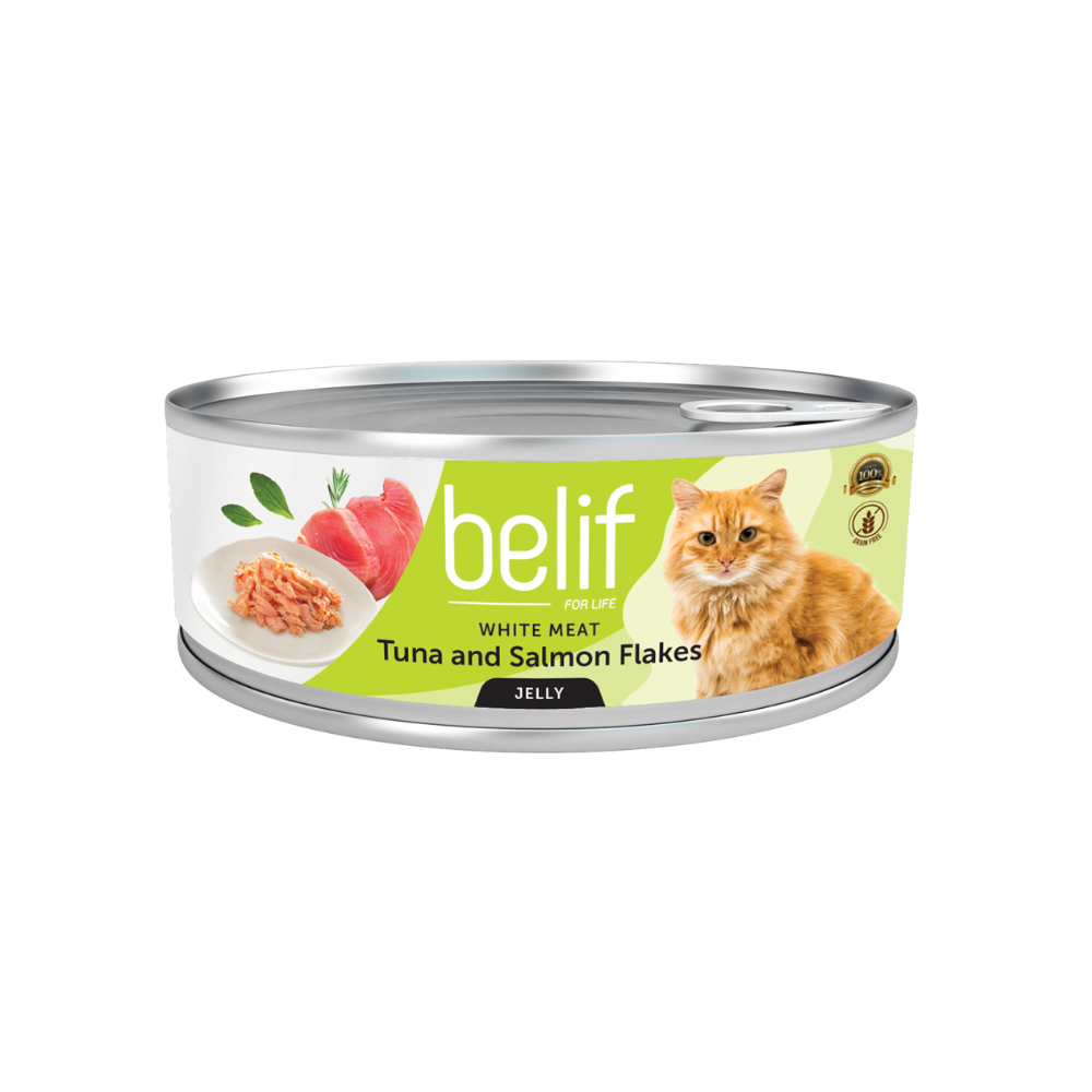 Belif White Meat Tune & Salmon Flakes In Jelly 80g Wet Cat Food