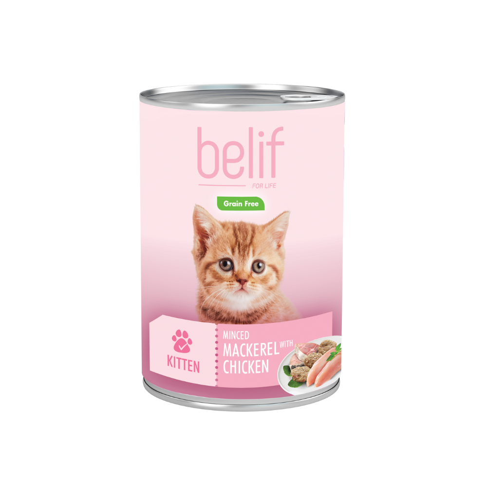 Belif Kitten Minced Mackerel With Chicken 400g Wet Cat Food