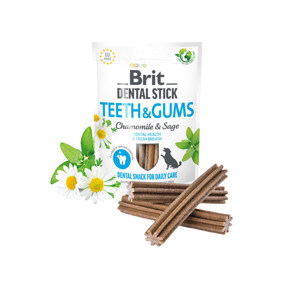 Brit Dental Stick 7pcs Teeth & Gum With Chamomile & Sage Dog Snack