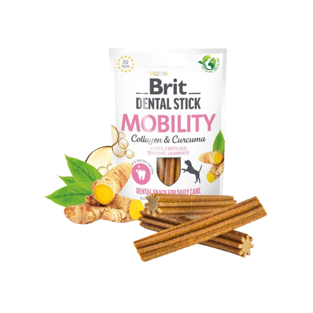 Brit Dental Stick 7pcs Mobility With Collagen & Curcuma Dog Snack