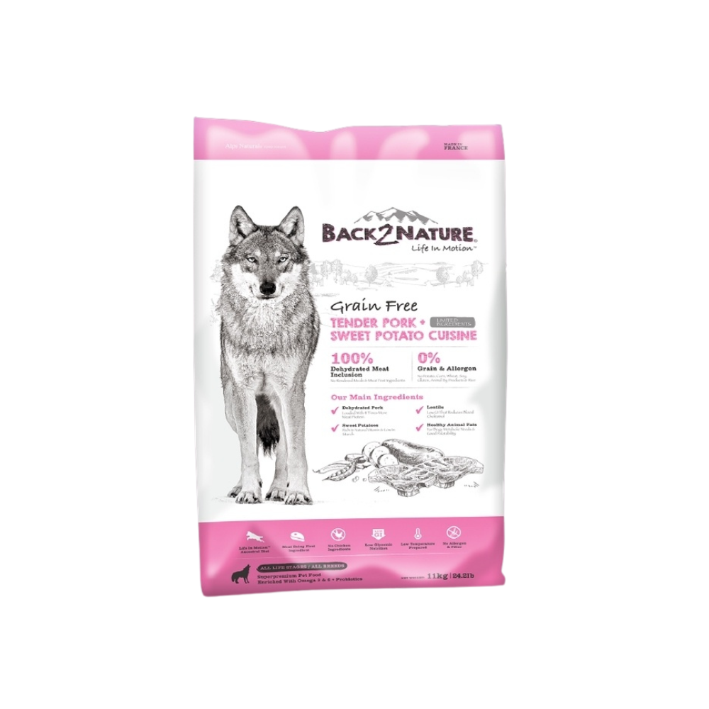 Back2nature 11kg Grain Free Fresh Pork & Sweet Potato Recipe Dry Dog Food