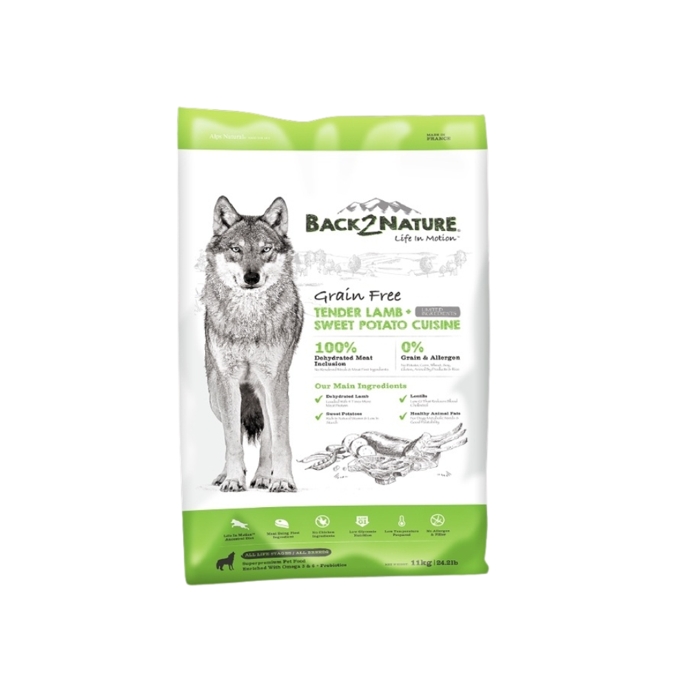 Back2nature 11kg Grain Free Fresh Lamb & Sweet Potato Recipe Dry Dog Food