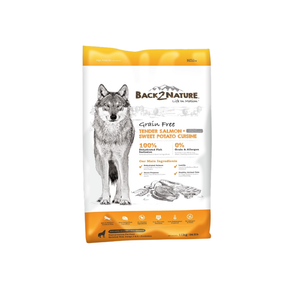 Back2nature 11kg Grain Free Fresh Salmon & Sweet Potato Recipe Dry Dog Food