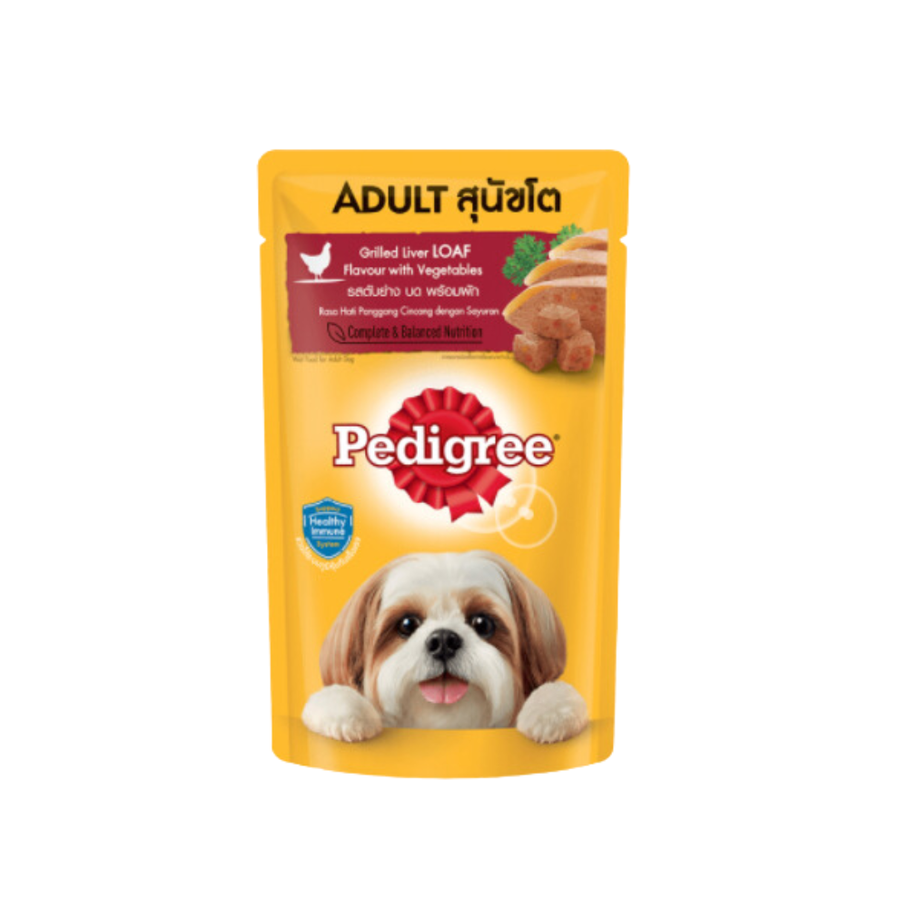 Pedigree Pouch 130g Grilled Liver Vegetable Loaf Wet Dog Food